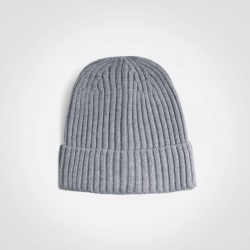RIBBED BEANIE - GREY