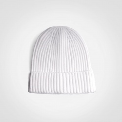 RIBBED BEANIE - WHITE